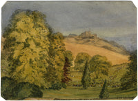 Dover Castle & Parkland with Figures – 19th-century watercolour painting