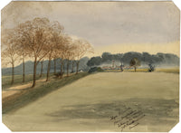 High Wycombe desde Hughenden Manor: acuarela original del siglo XIX