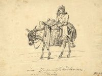 Johann Nepomuk Hoechle, Travelling Trader from Paris – early C19th ink drawing