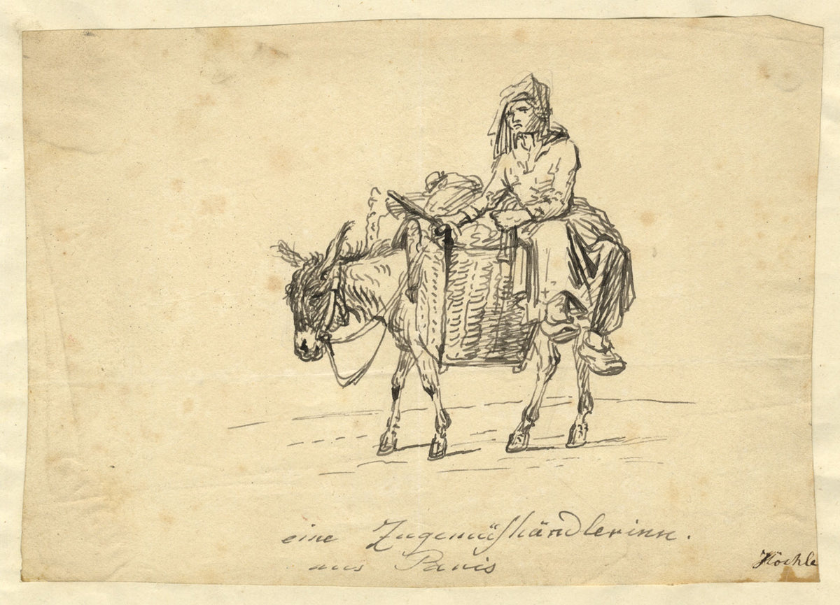 Johann Nepomuk Hoechle, Commerciante viaggiatore da Parigi – disegno a inchiostro di inizio XIX secolo