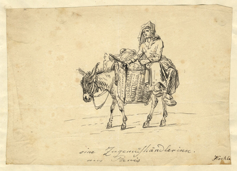 Johann Nepomuk Hoechle, Commerciante viaggiatore da Parigi – disegno a inchiostro di inizio XIX secolo