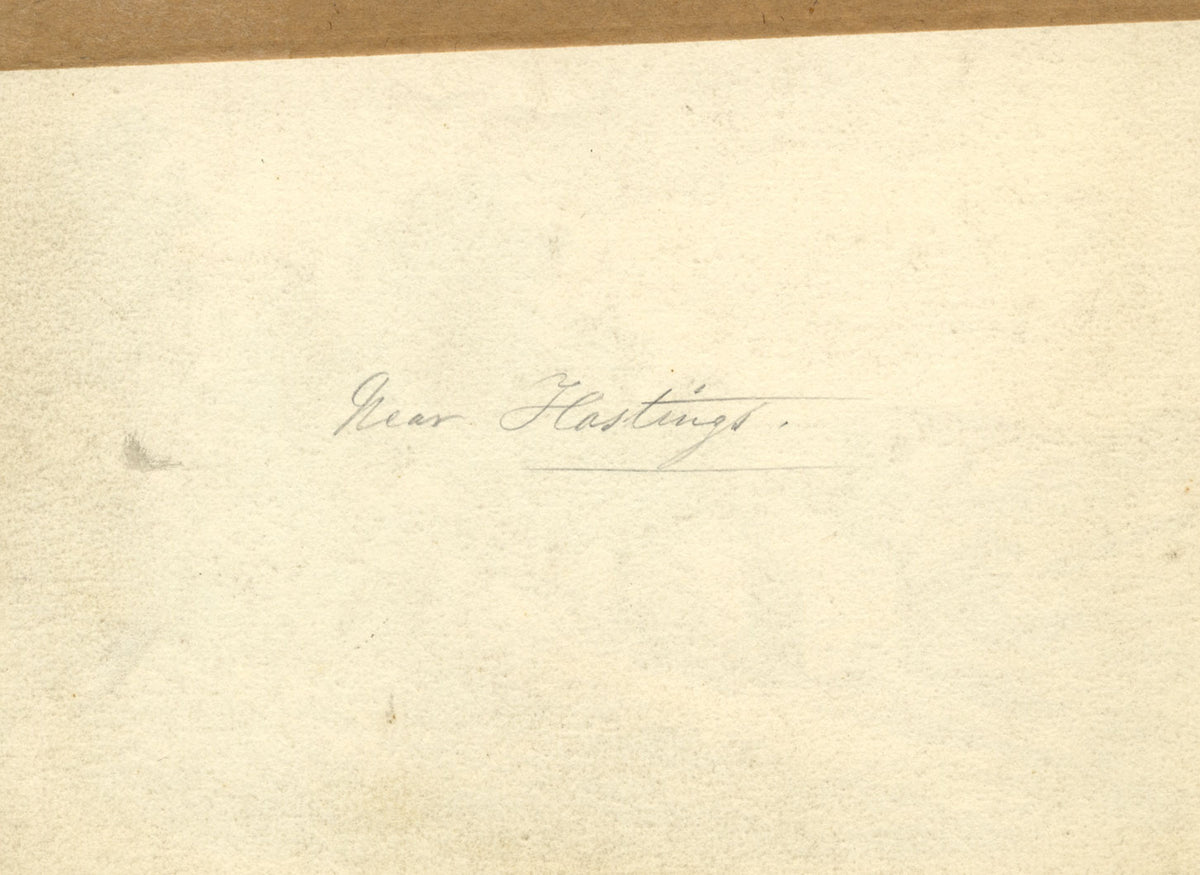 Stone Cottage vicino a Hastings, Sussex – dipinto ad acquerello di metà XIX secolo