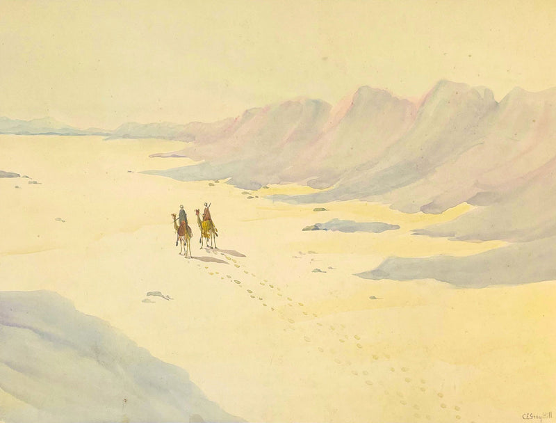 Caroline Emily Gray Hill, Bedouins,Gulf of Suez –late C19th watercolour painting