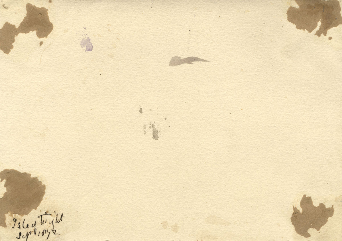 Rocas costeras con figuras, Isla de Wight – Acuarela original de 1872