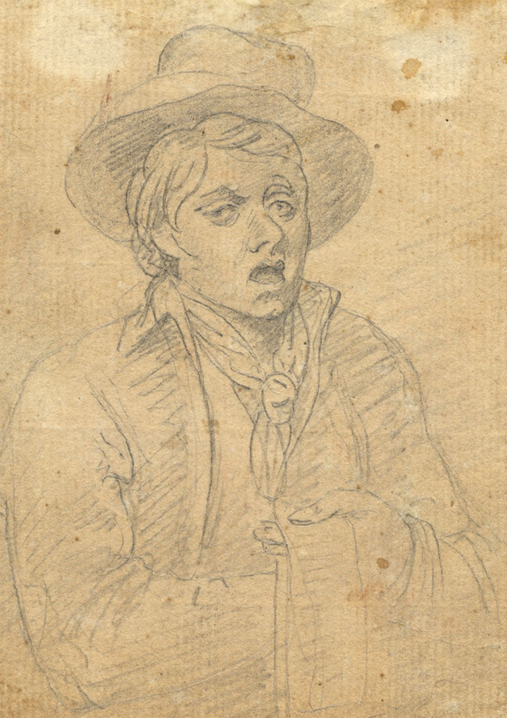 Samuel De Wilde, Boy in a Hat – Original 18th-century graphite drawing