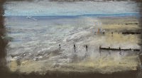 Alan Oliver, Beach Scene – Original c.1985 pastel drawing