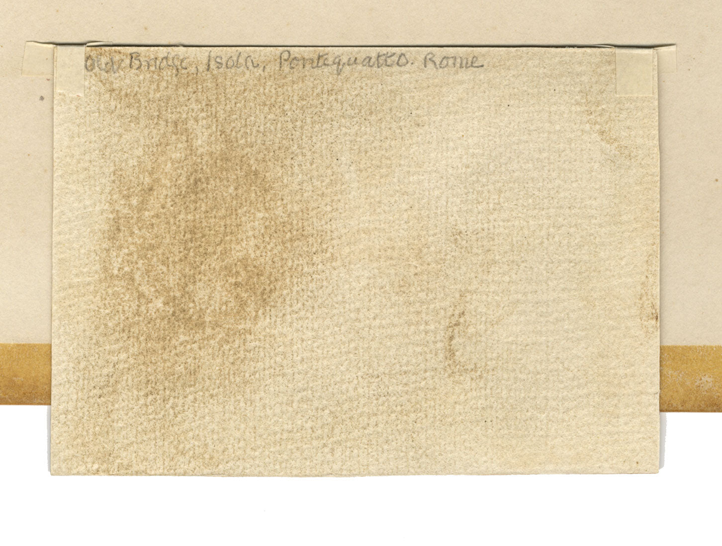 Attrib. Joseph Gandy ARA, Pons Fabricius on the Tiber, Rome – c.1830 watercolour