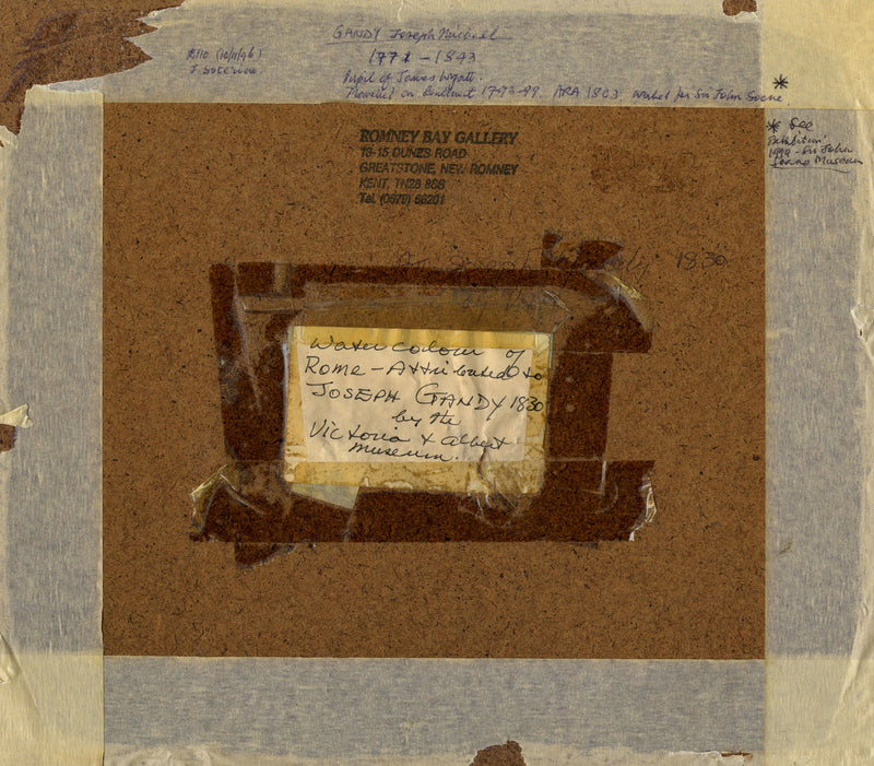 Attrib. Joseph Gandy ARA, Pons Fabricius on the Tiber, Rome – c.1830 watercolour