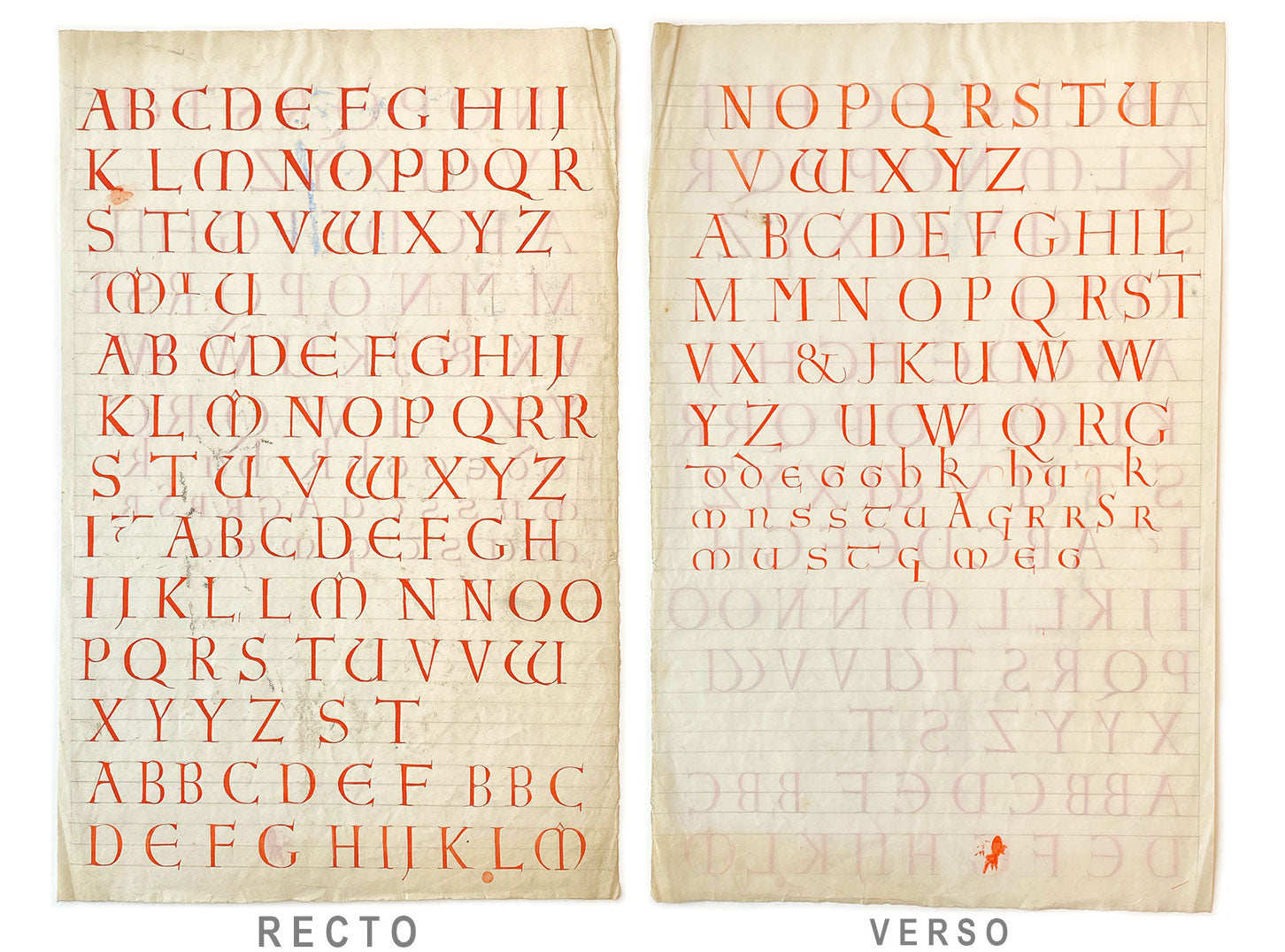 Ellen M. Murray Thomson, Original 1910s Arts & Crafts Calligraphy Alphabets Pair