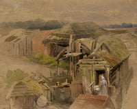 Frederick William Hulme, Farmstead Barns – mid-19th-century watercolour painting