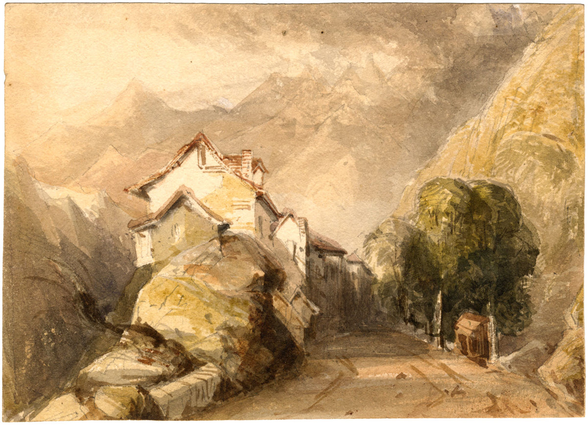 Thomas Miles Richardson Jnr, Alpine Road – mid-19th-century watercolour painting
