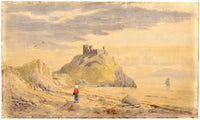 Thomas James Lloyd RWS, Criccieth Castle, North Wales –1872 watercolour painting