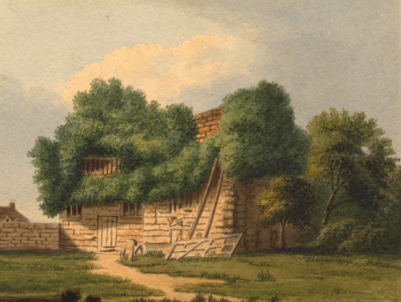 M.S., Overgrown Buildings near Rochester, Kent –early C19th watercolour painting