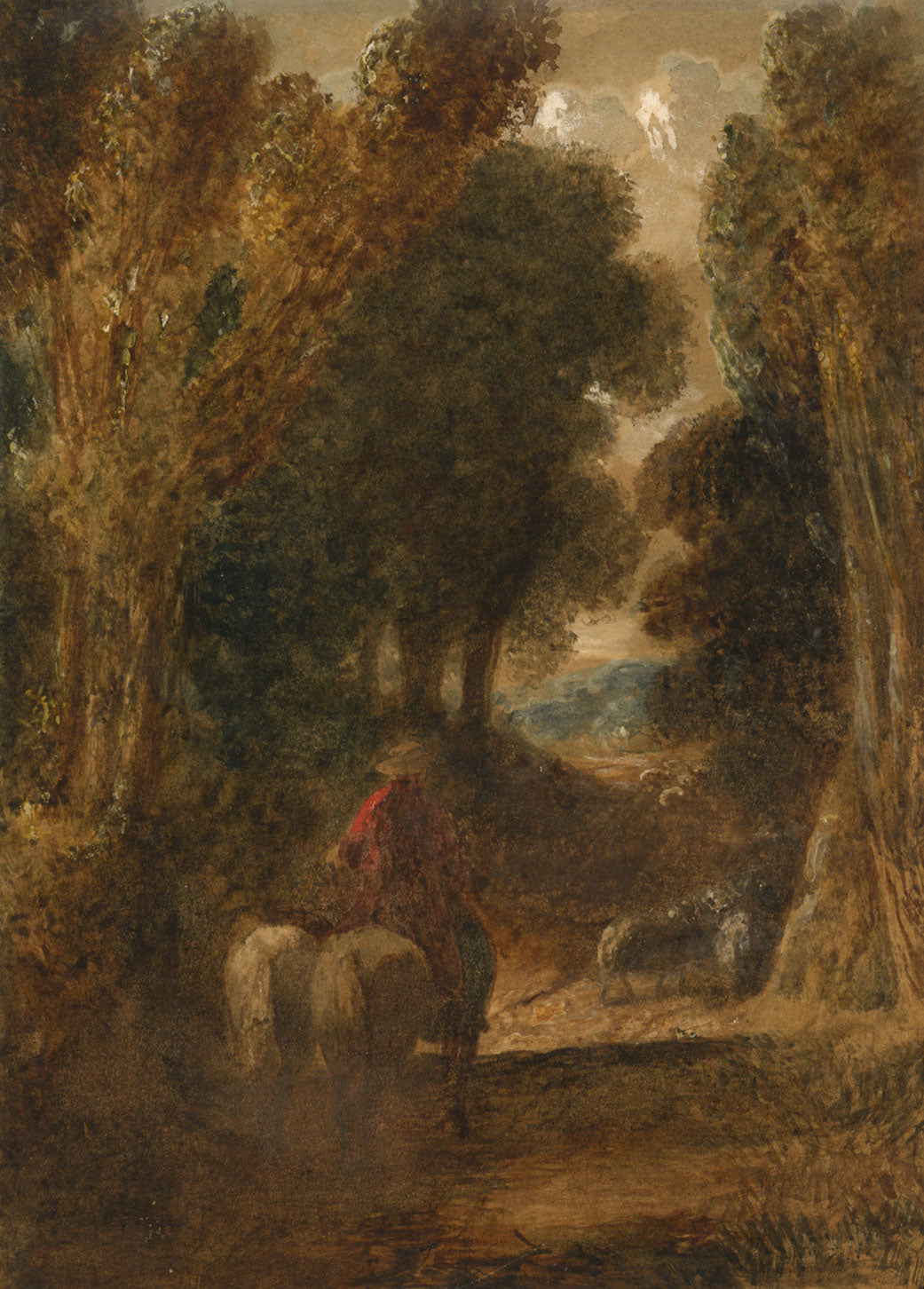 William James Müller, Shepherd on a Country Path –early 19th-century watercolour