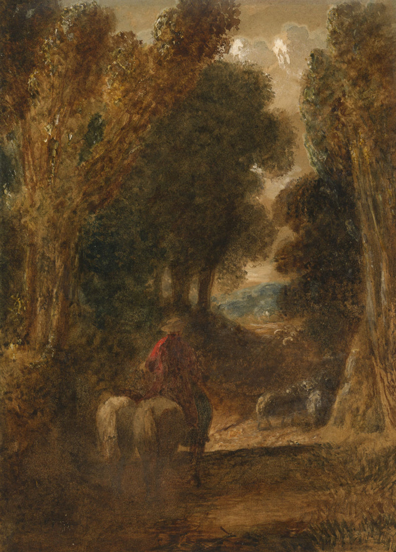 William James Müller, Shepherd on a Country Path –early 19th-century watercolour
