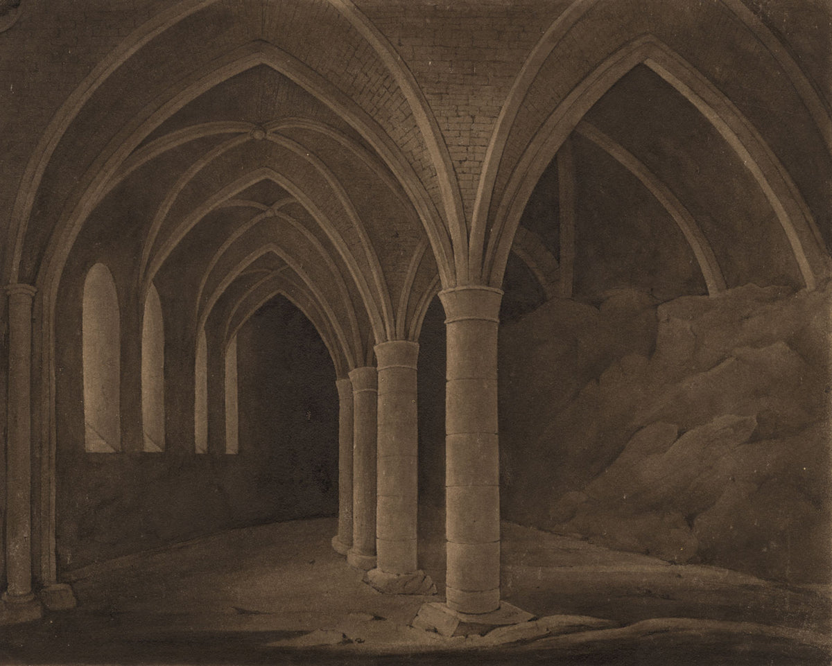 John Dugmore, Bonivard's Prison, Chillon Castle –early 19th-century watercolour