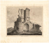 John Dugmore, Rovine di Nismes, Tour Magne, Nîmes, Francia – litografia dell'inizio del XIX secolo