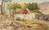 Etta Fraser, Oxen at Sikar, Rajasthan, India – 1893 watercolour painting