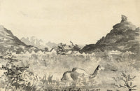 Etta Fraser, Camel near the Road, Rajasthan, India – 1887 watercolour painting