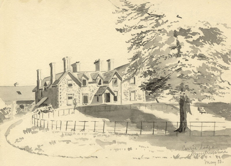 Etta Fraser, Corrie Lodge House, Dumfriesshire – 1893 watercolour painting