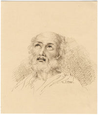 J. Clay, St Peter Penitent after Guido Reni – early 19th-century ink drawing
