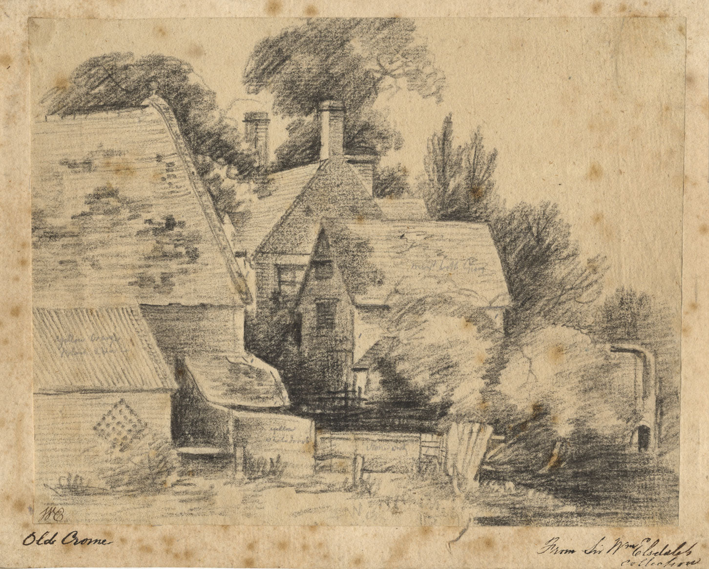 Sir William Elsdale, Old Cromer, Norfolk – 19th-century charcoal drawing