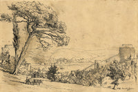 Tristram James Ellis, Rumeli Fortress, Istanbul, Turkey – 1888 pen & ink drawing