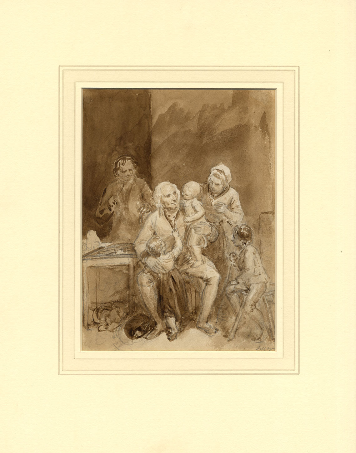 John Masey Wright OWS, Visita al nonno – acquerello di inizio XIX secolo