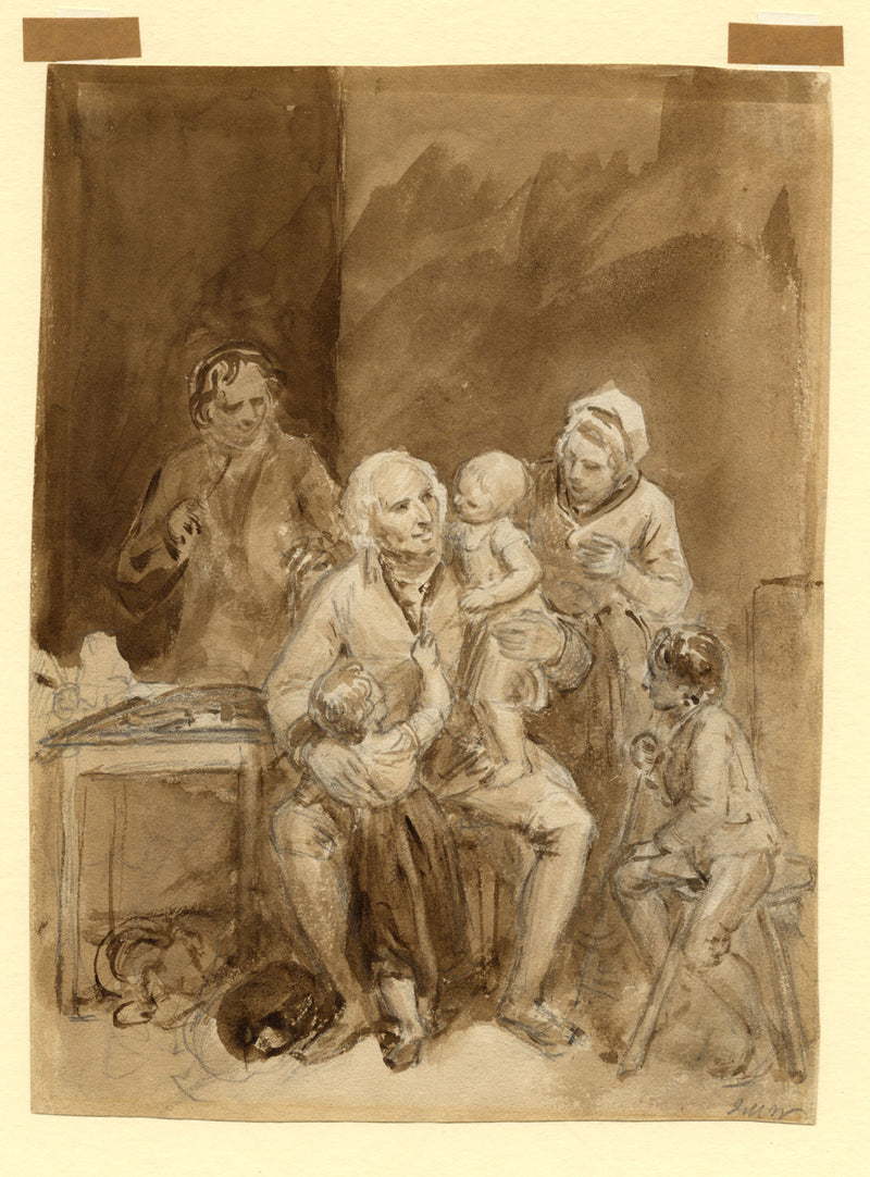 John Masey Wright OWS, Visita al nonno – acquerello di inizio XIX secolo