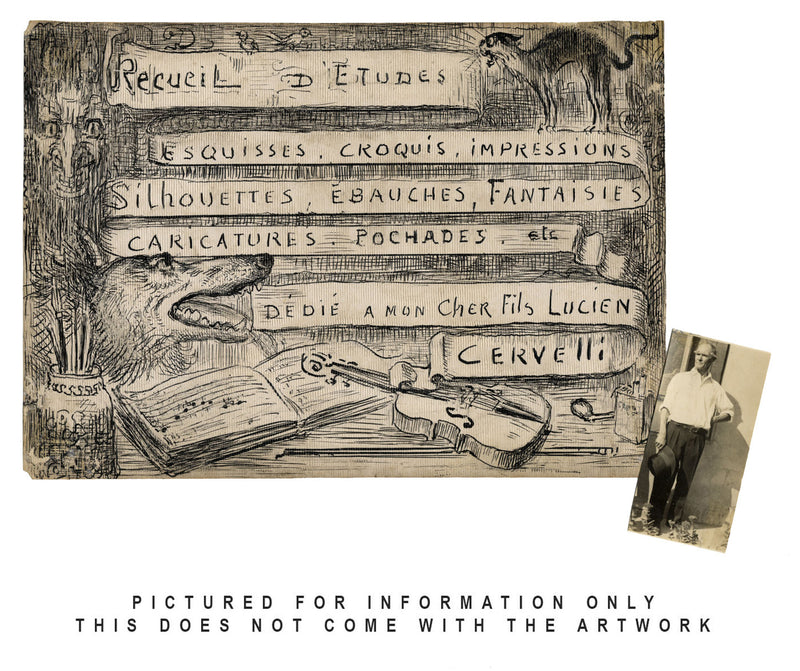 G. Cervelli, Babies Bawling Satirical Cartoon – 1910s watercolour painting