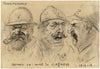 G. Cervelli, World War One French Satirical Caricature – 1910s charcoal drawing