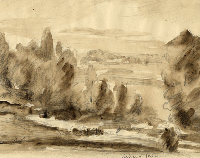 Vernon Wethered NEAC, Ross-on-Wye Valley, Herefordshire –early C20th watercolour