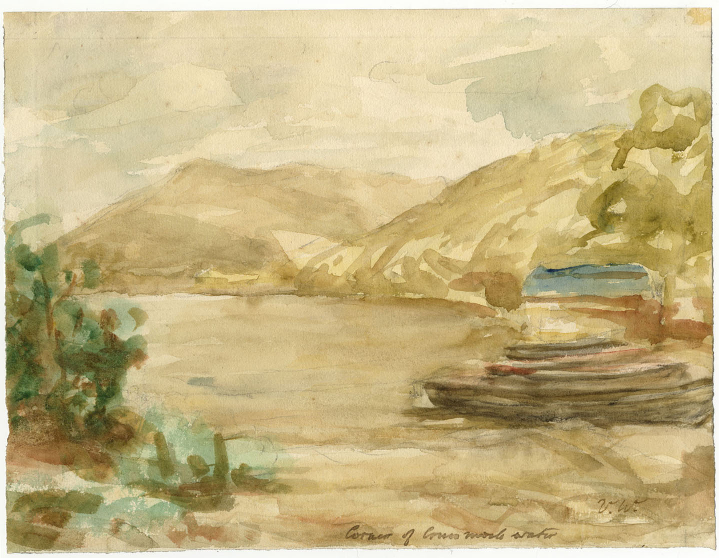 Vernon Wethered NEAC, Corner of Crummock Water,Lake District –c1920s watercolour