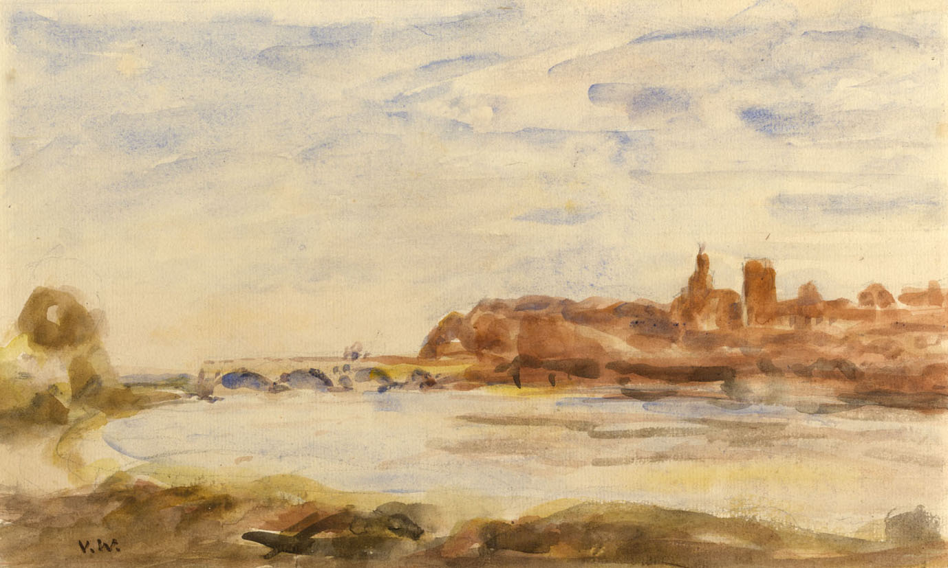 Vernon Wethered NEAC, Pont d'Avignon, France – early C20th watercolour painting