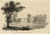 Vista nord-ovest di Coopersale Hall, Essex – stampa litografica di inizio XIX secolo