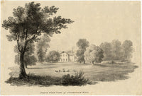 Vista nord-ovest di Coopersale Hall, Essex – stampa litografica di inizio XIX secolo