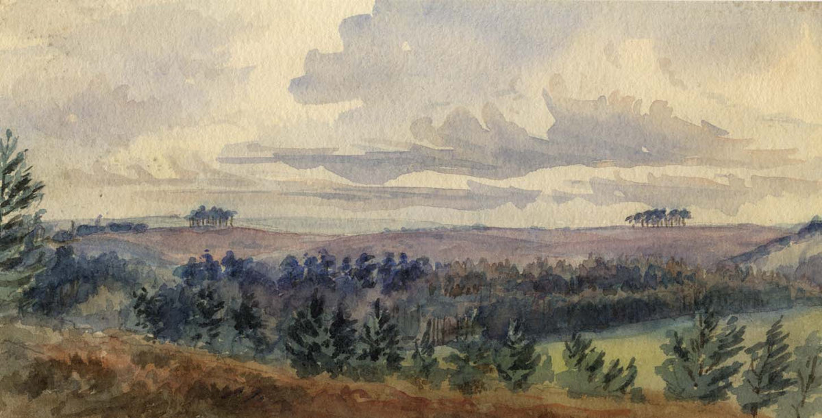 M. Conway, Kingstanding from the Warren, Crowborough –1880s watercolour painting