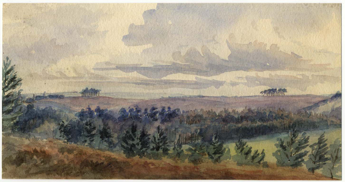 M. Conway, Kingstanding from the Warren, Crowborough –1880s watercolour painting