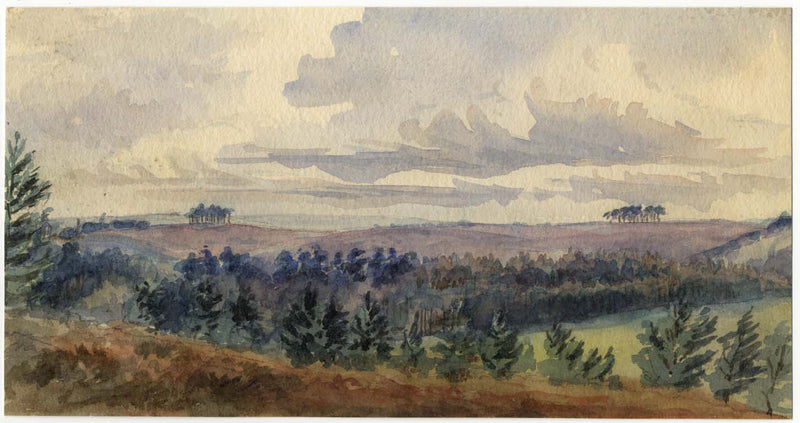 M. Conway, Kingstanding from the Warren, Crowborough –1880s watercolour painting