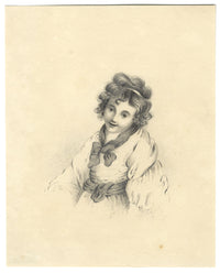 A Jersey Child – Original early 19th-century graphite drawing