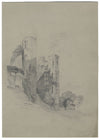Kenilworth Castle Gatehouse, Warwickshire – early 19th-century graphite drawing