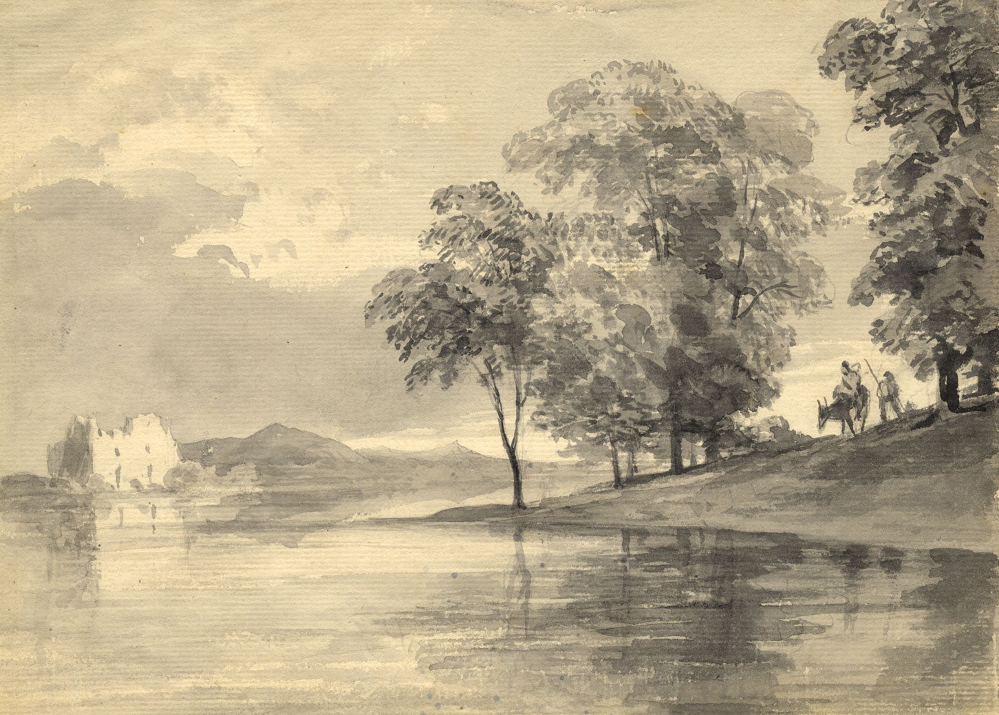 John Charles Denham, River Liffey, Wicklow, Ireland – early C19th watercolour