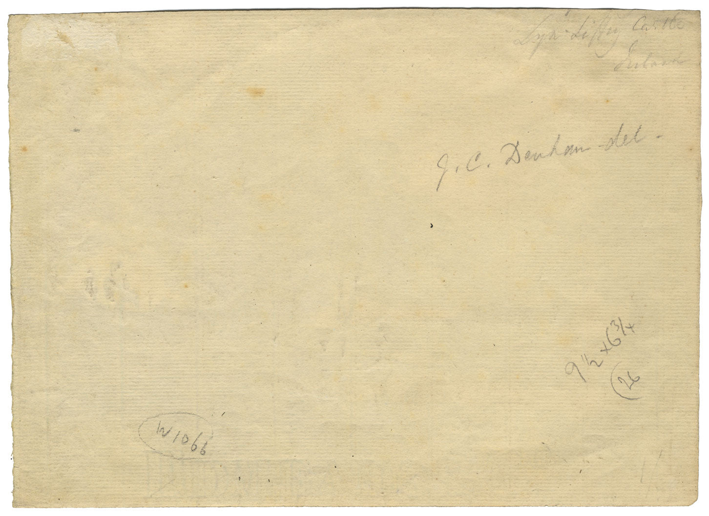 John Charles Denham, Río Liffey, Wicklow, Irlanda – acuarela de principios del siglo XIX