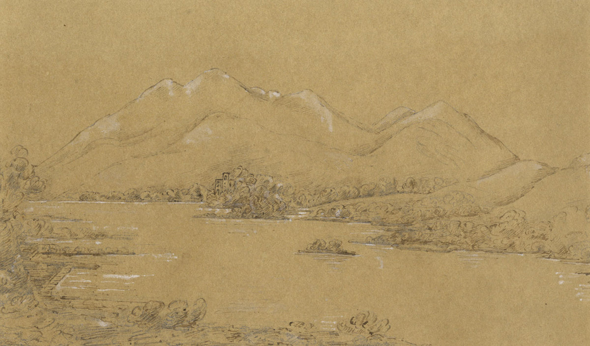 Caledonian Canal, Scotland: Loch Ness – Original 1838 pen & ink drawing