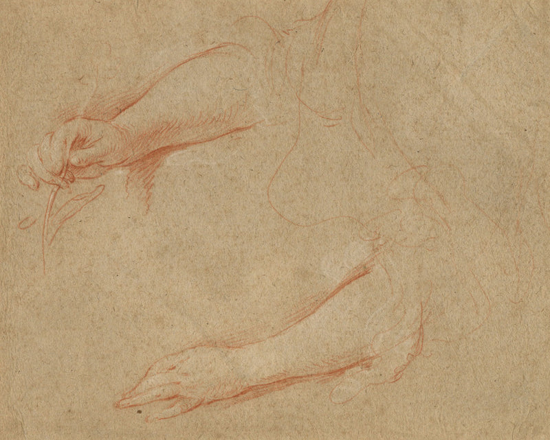 William Hoare of Bath RA, Study of a Pair of Hands – 18th-century chalk drawing