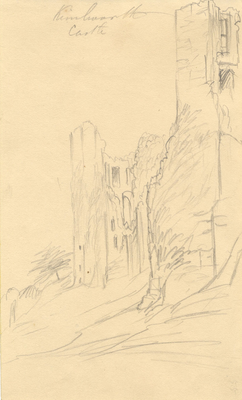 Alfred Swaine Taylor, Kenilworth Castle, Warwickshire – 1833 graphite drawing