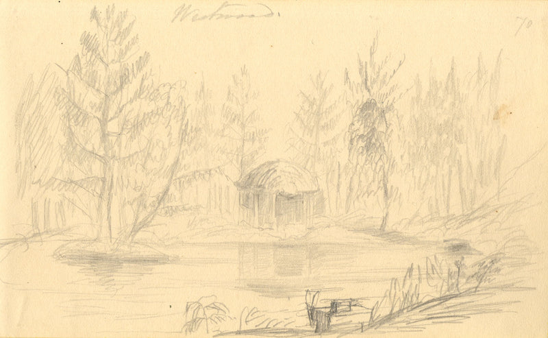 Alfred Swaine Taylor, Westwood Rotunda by Lake – Original 1833 graphite drawing