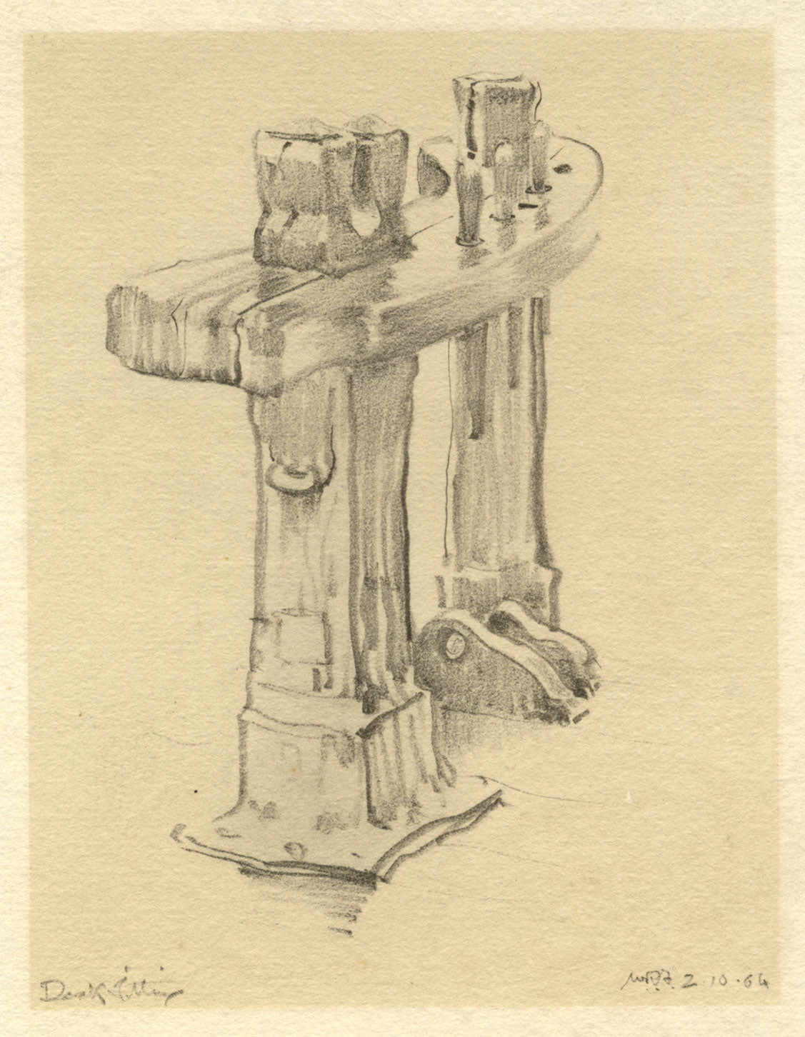 Boat Deck Fitting Rustic Study – Original 1964 graphite drawing