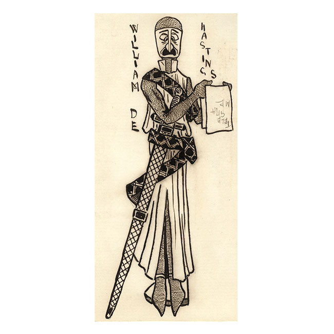 Pickford Robert Waller, William de Hastings Caricature – late C19th ink drawing