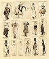 Max Beerbohm's London Club Types –Set of 15 late 19th-century pen & ink drawings